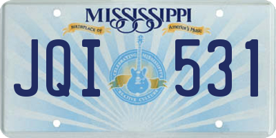 MS license plate JQI531