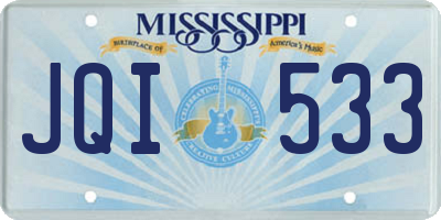 MS license plate JQI533