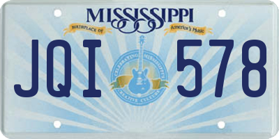 MS license plate JQI578