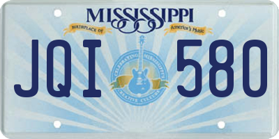 MS license plate JQI580