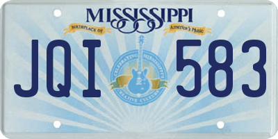 MS license plate JQI583