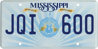 MS license plate JQI600