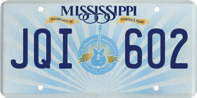 MS license plate JQI602