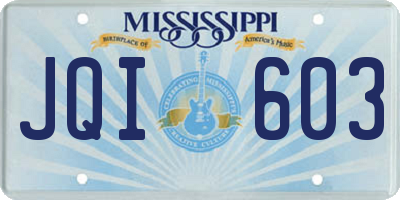 MS license plate JQI603