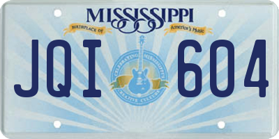 MS license plate JQI604