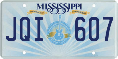 MS license plate JQI607