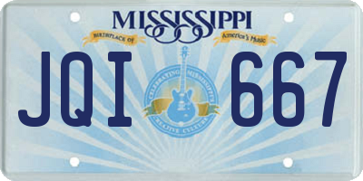 MS license plate JQI667