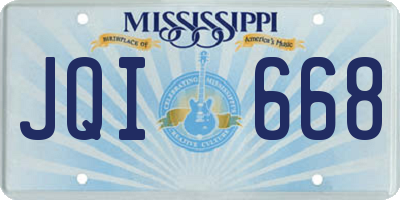 MS license plate JQI668