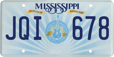 MS license plate JQI678