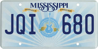 MS license plate JQI680