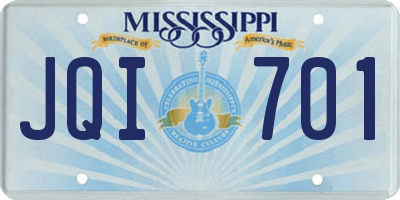 MS license plate JQI701