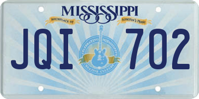 MS license plate JQI702