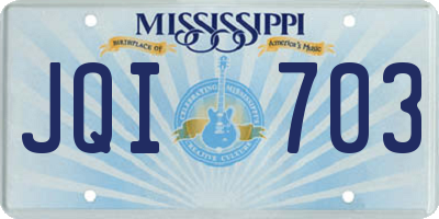 MS license plate JQI703