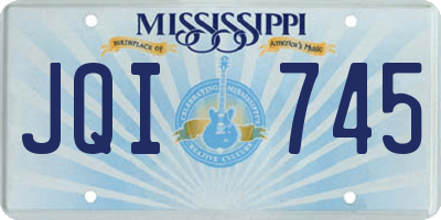 MS license plate JQI745