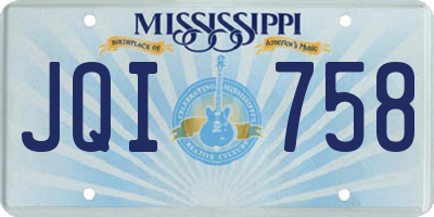 MS license plate JQI758