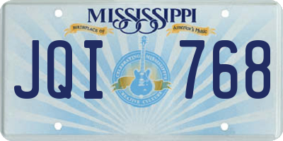 MS license plate JQI768
