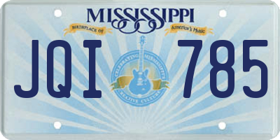 MS license plate JQI785