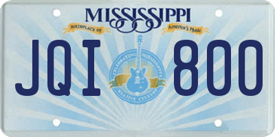 MS license plate JQI800