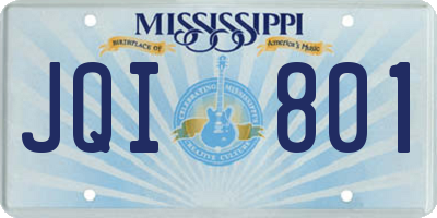 MS license plate JQI801