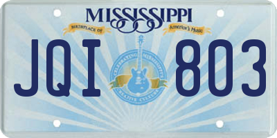 MS license plate JQI803