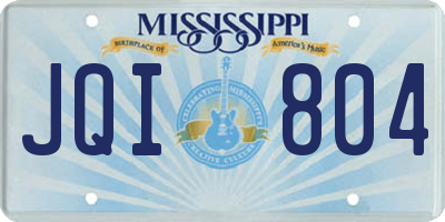 MS license plate JQI804