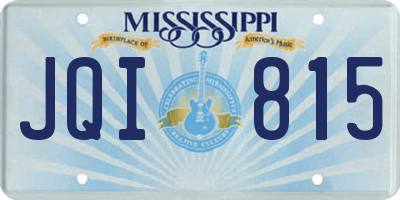 MS license plate JQI815