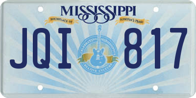 MS license plate JQI817