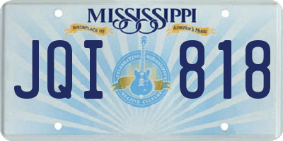 MS license plate JQI818