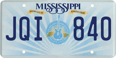 MS license plate JQI840