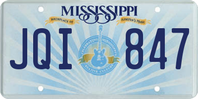 MS license plate JQI847