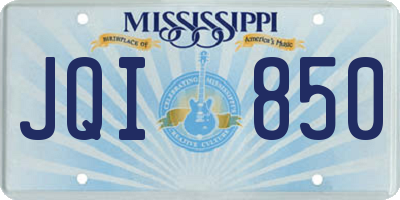 MS license plate JQI850