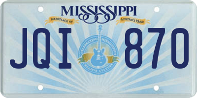 MS license plate JQI870