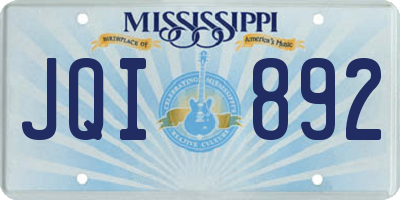 MS license plate JQI892