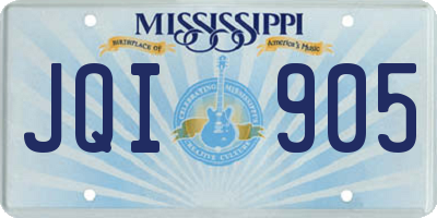 MS license plate JQI905
