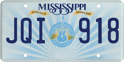 MS license plate JQI918
