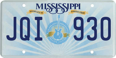 MS license plate JQI930