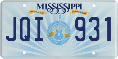 MS license plate JQI931