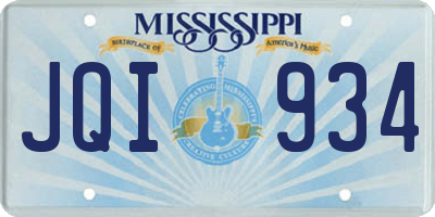 MS license plate JQI934