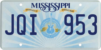 MS license plate JQI953
