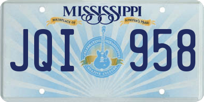 MS license plate JQI958