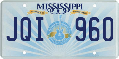 MS license plate JQI960