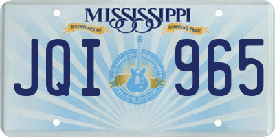 MS license plate JQI965