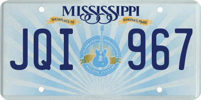 MS license plate JQI967