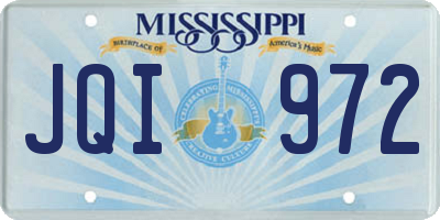MS license plate JQI972