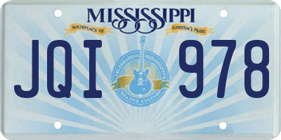 MS license plate JQI978