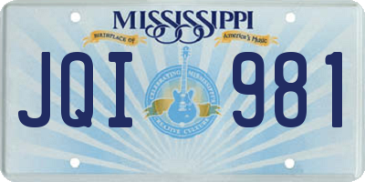 MS license plate JQI981