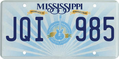 MS license plate JQI985
