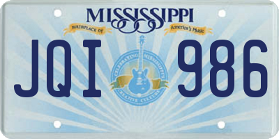 MS license plate JQI986