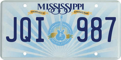 MS license plate JQI987