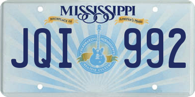 MS license plate JQI992